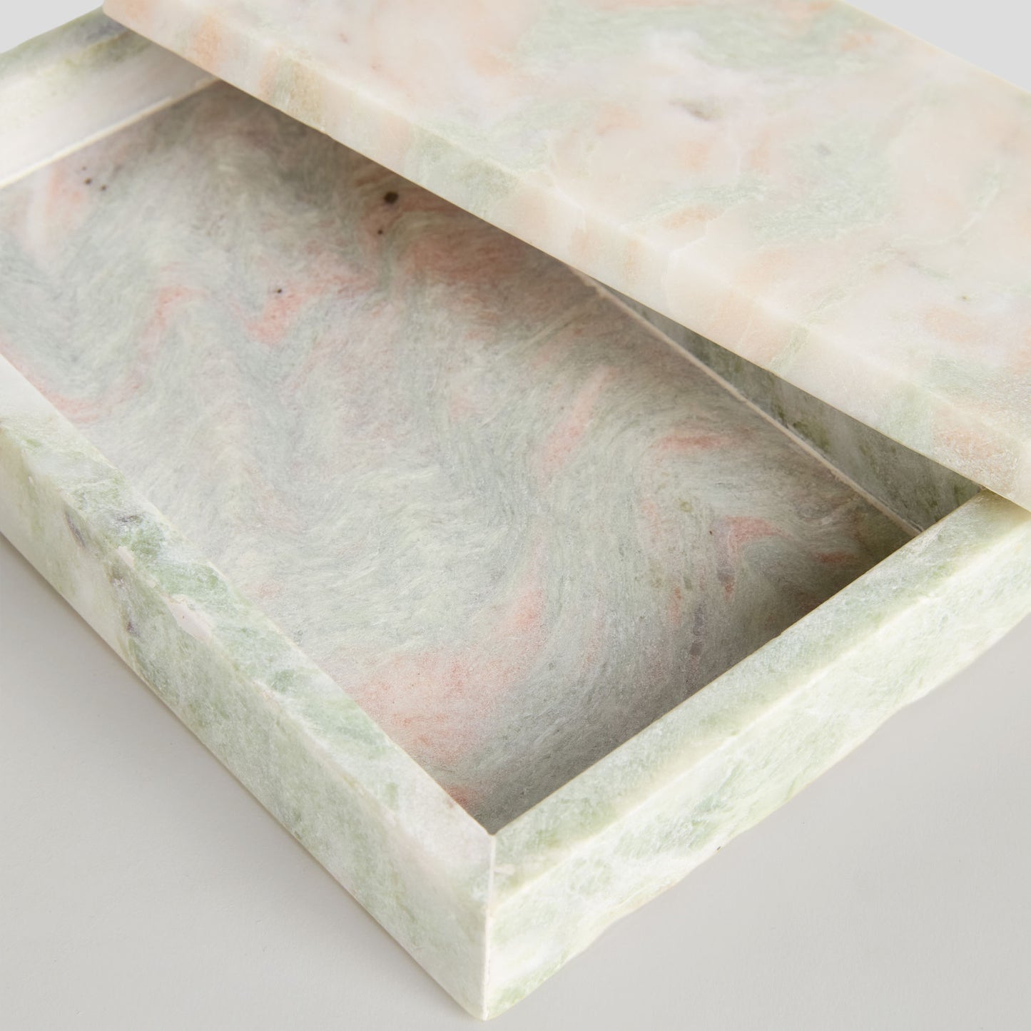 Green marble lidded boxes (set of 2) - stylish home accent (Image5).