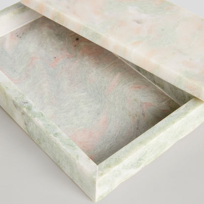 Green marble lidded boxes (set of 2) - stylish home accent (Image5).