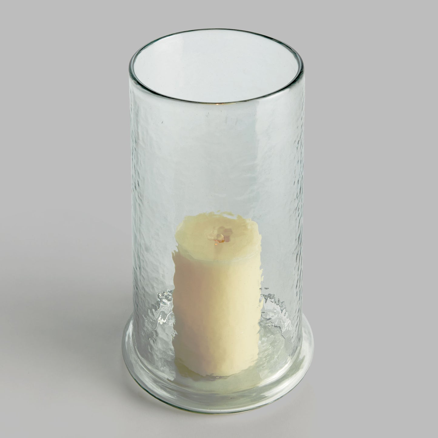 Hammered clear glass large hurricane - stylish home accent (Image3).