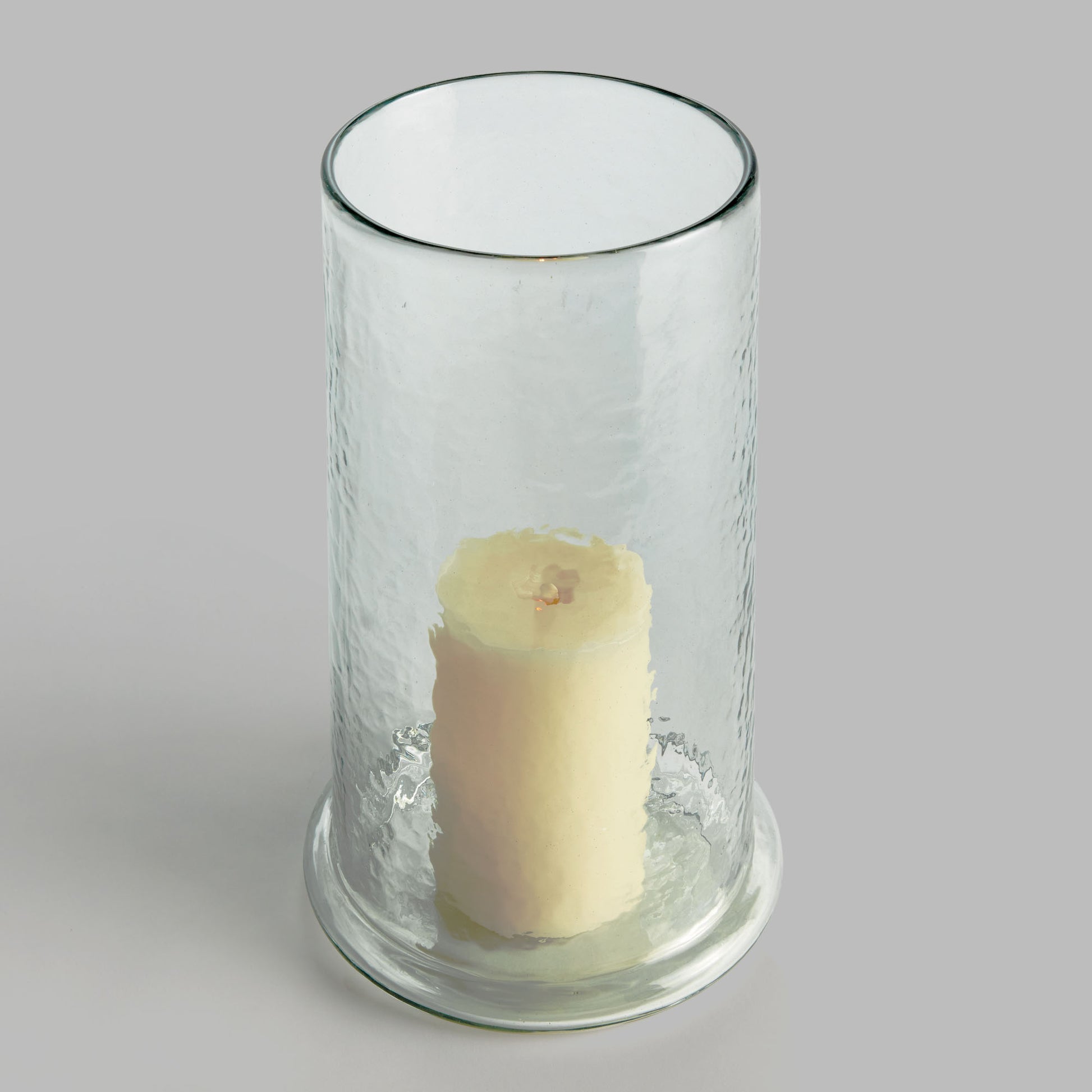 Hammered clear glass large hurricane - stylish home accent (Image3).