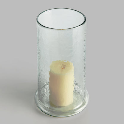 Hammered clear glass large hurricane - stylish home accent (Image3).
