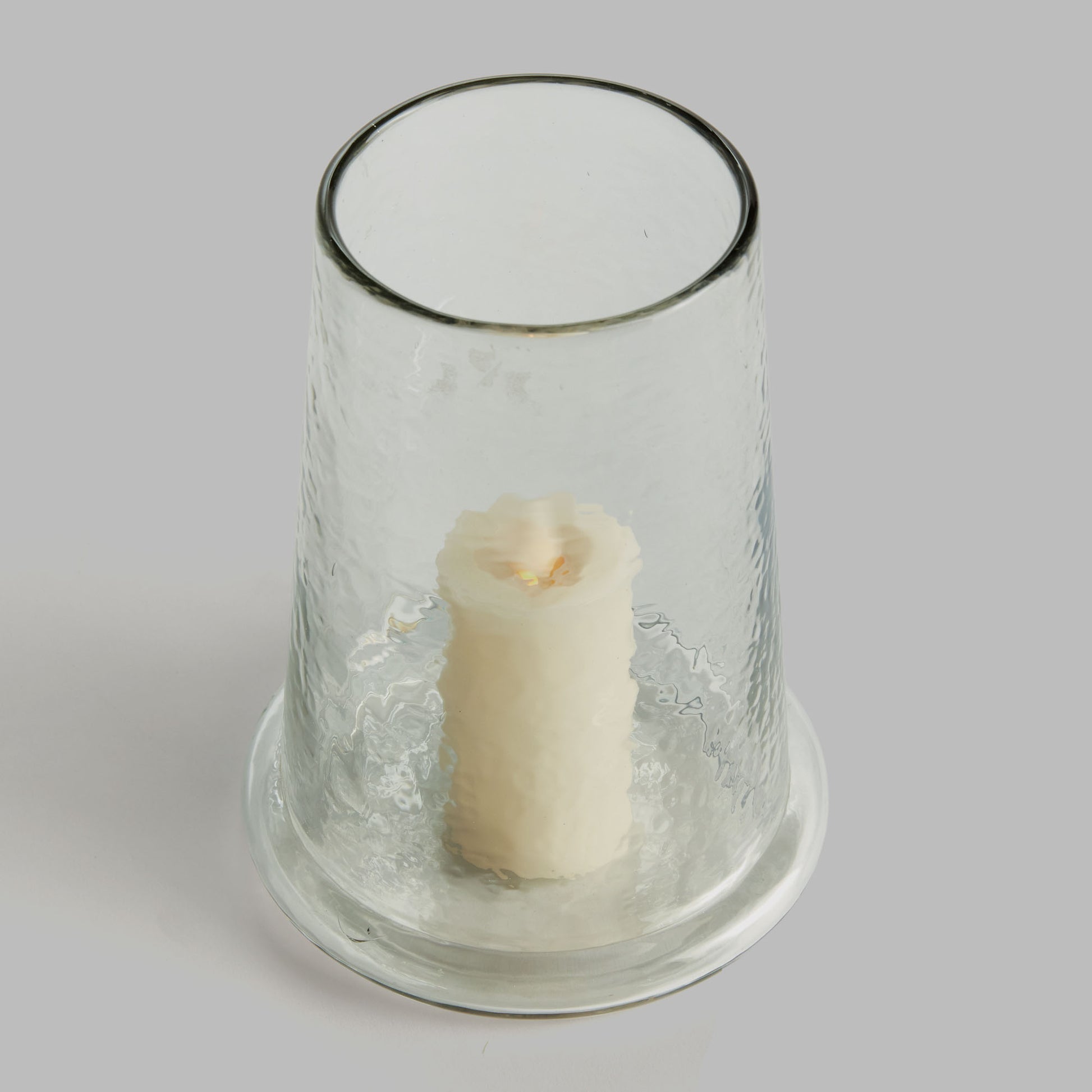 Hammered glass small hurricane - stylish home accent (Image2).