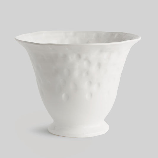 Handcrafted italian dimpled ceramic vase - stylish home accent (Image1).