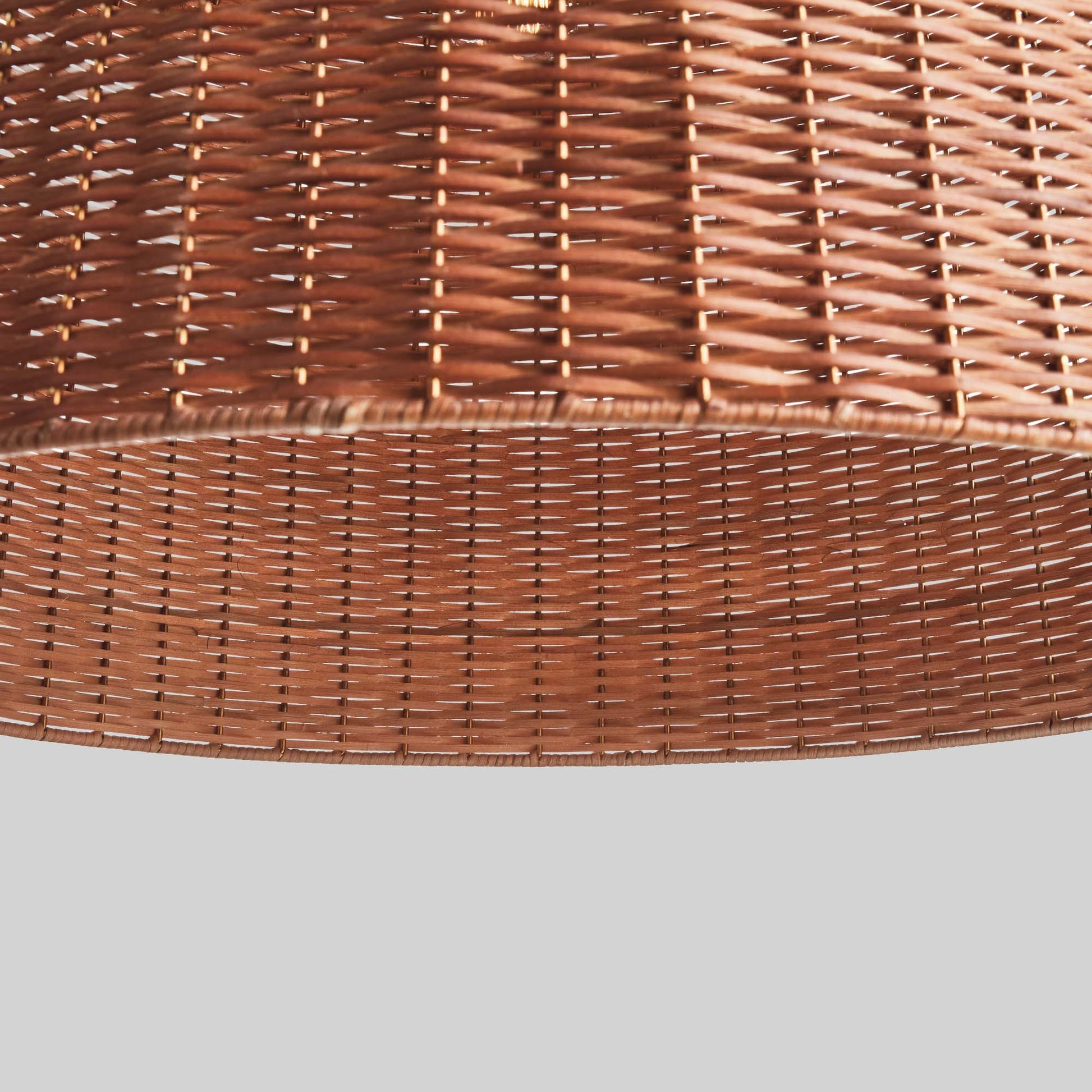 Honey brown rattan bell-shaped pendant 30 inch - stylish home accent (Image3).