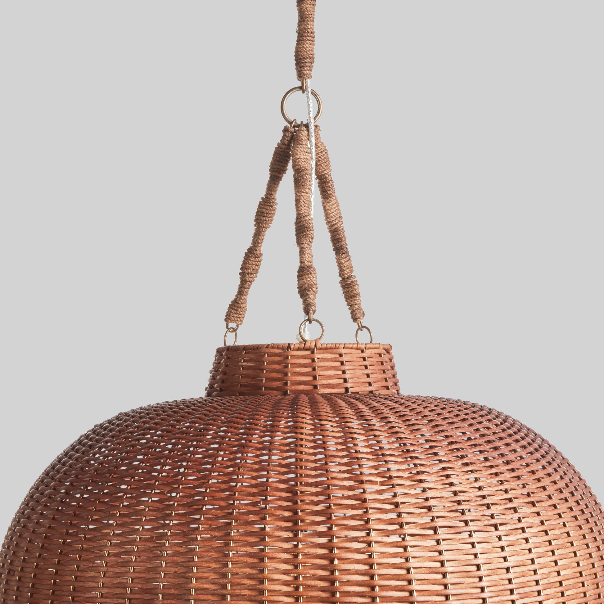 Honey brown rattan bell-shaped pendant 30 inch - stylish home accent (Image4).