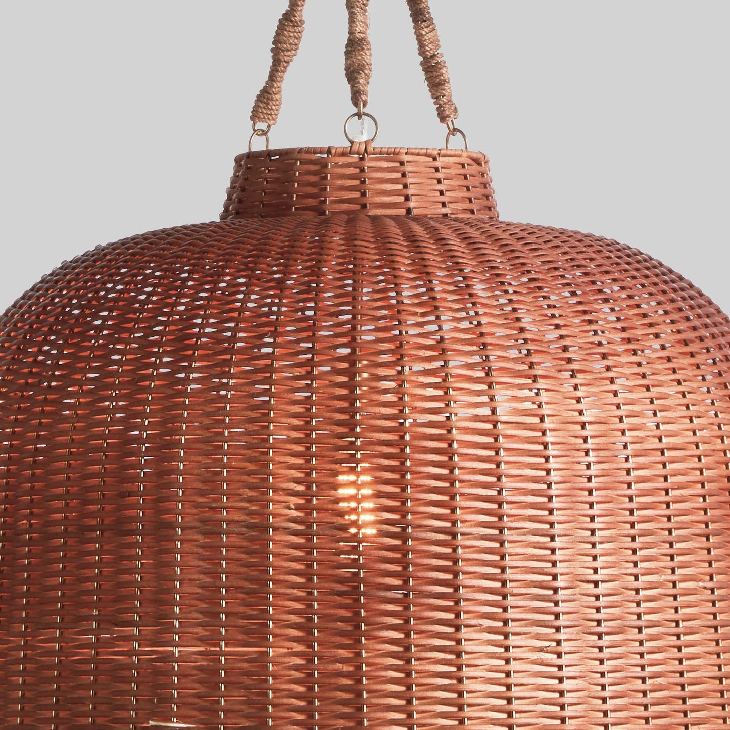Honey brown rattan bell-shaped pendant 30 inch - stylish home accent (Image5).