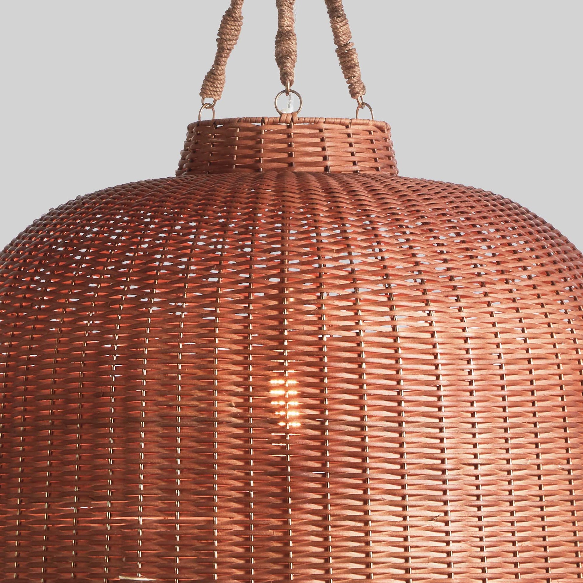 Honey brown rattan bell-shaped pendant 30 inch - stylish home accent (Image5).