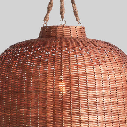 Honey brown rattan bell-shaped pendant 30 inch - stylish home accent (Image5).