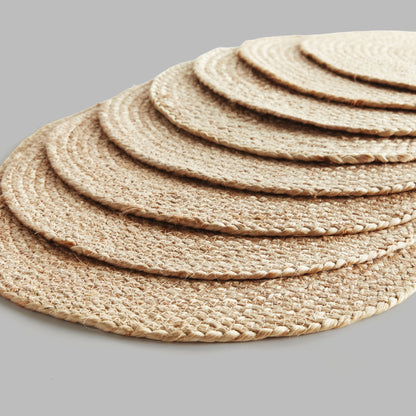 Jute coil oval placemats (set of 8) - stylish home accent (Image2).