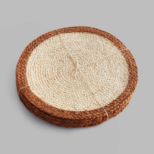 Jute coil round placemats (set of 8) - stylish home accent (Image4).