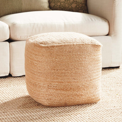 Jute square pouf - stylish home accent (Image1).