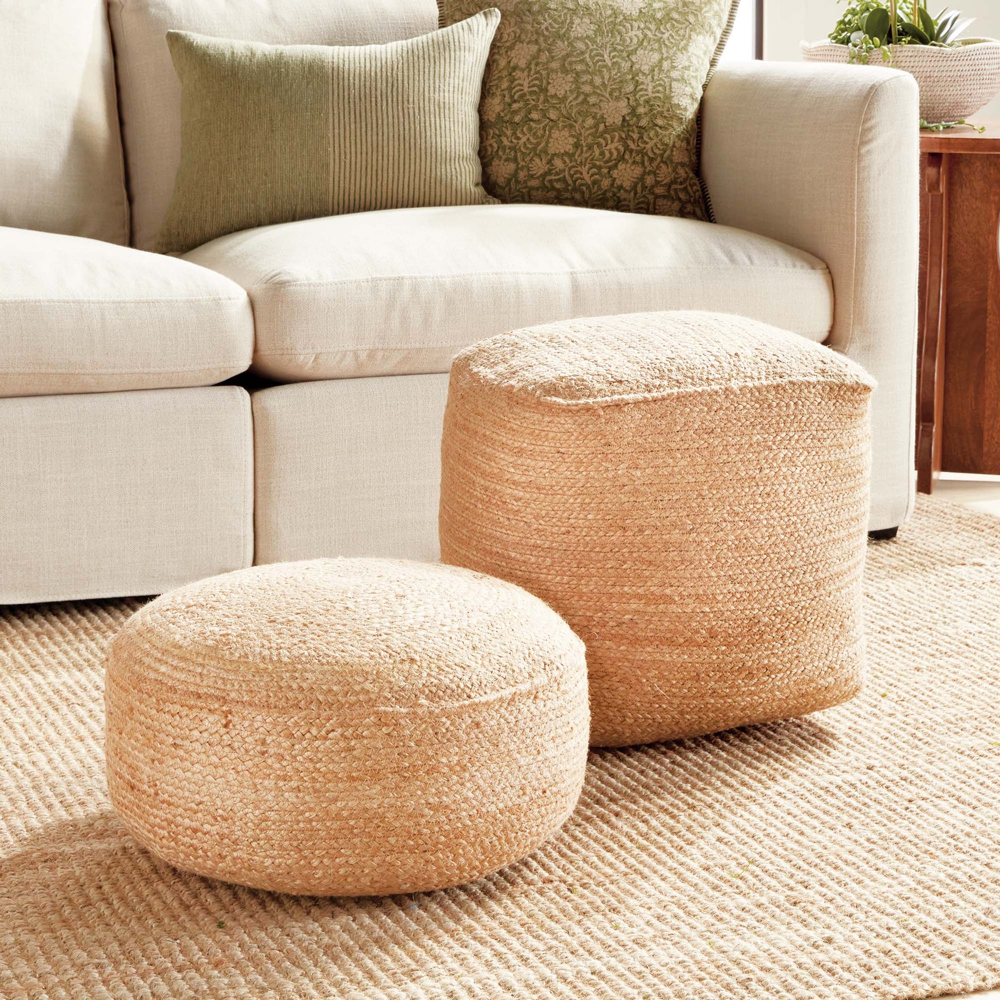 Jute square pouf - stylish home accent (Image3).