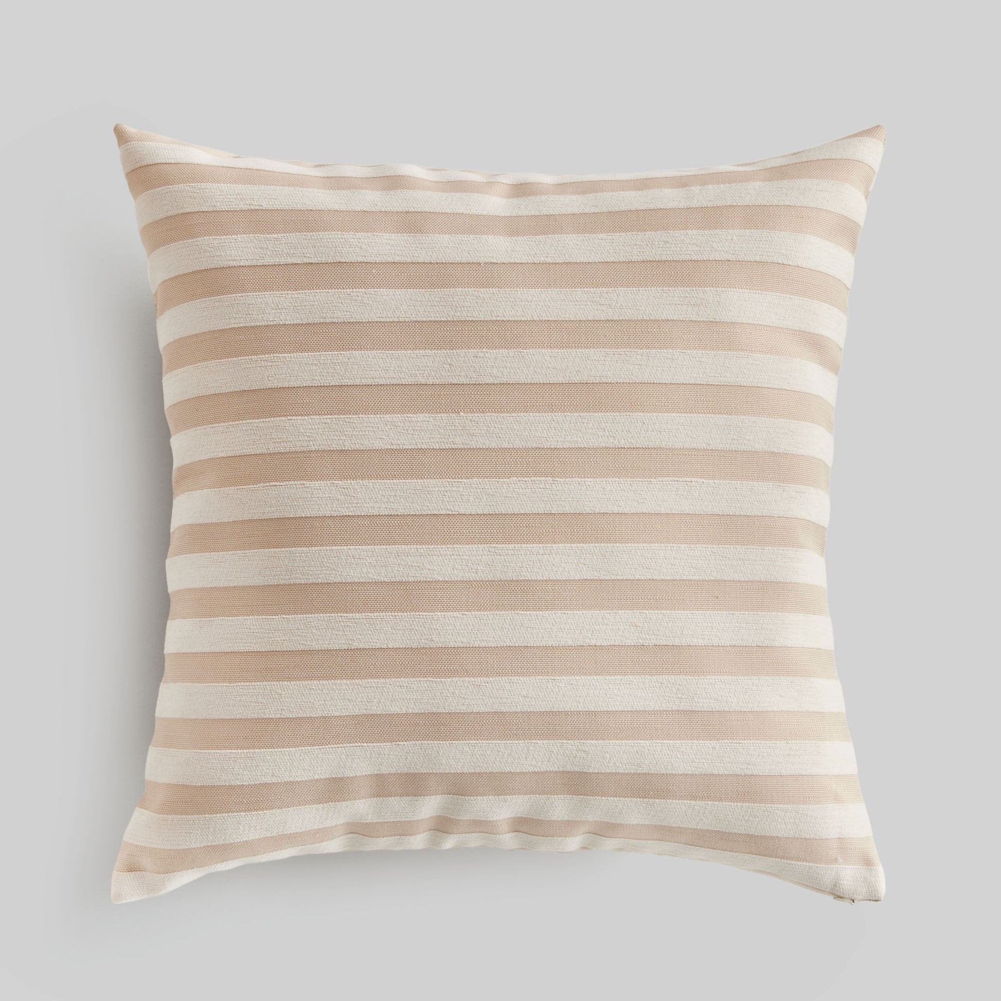 Khaki and cream striped 24 inch pillow - stylish home accent (Image1).