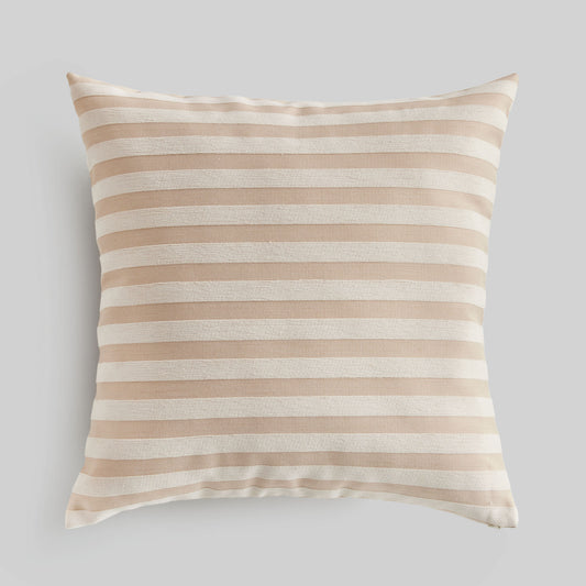 Khaki and cream striped 24 inch pillow - stylish home accent (Image1).