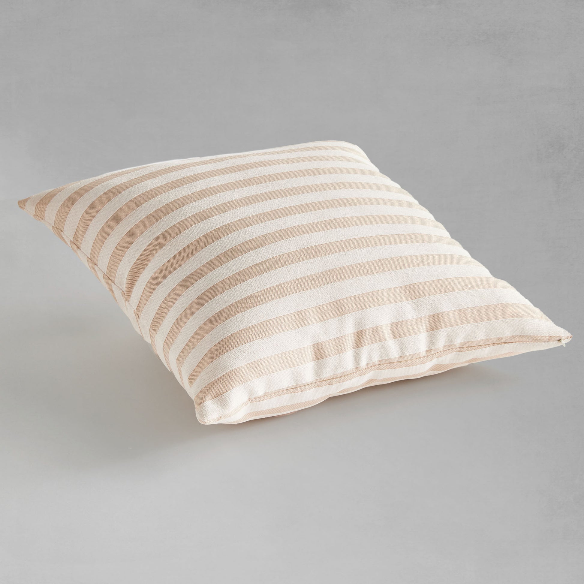 Khaki cream striped square pillow for home decor and accessories.