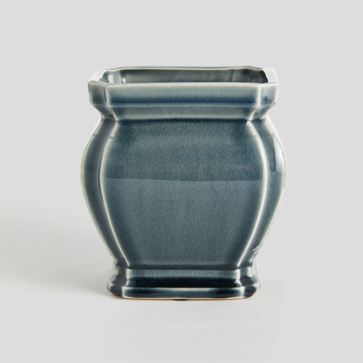 Large blue reactive glaze ceramic pot - stylish home accent (Image4).