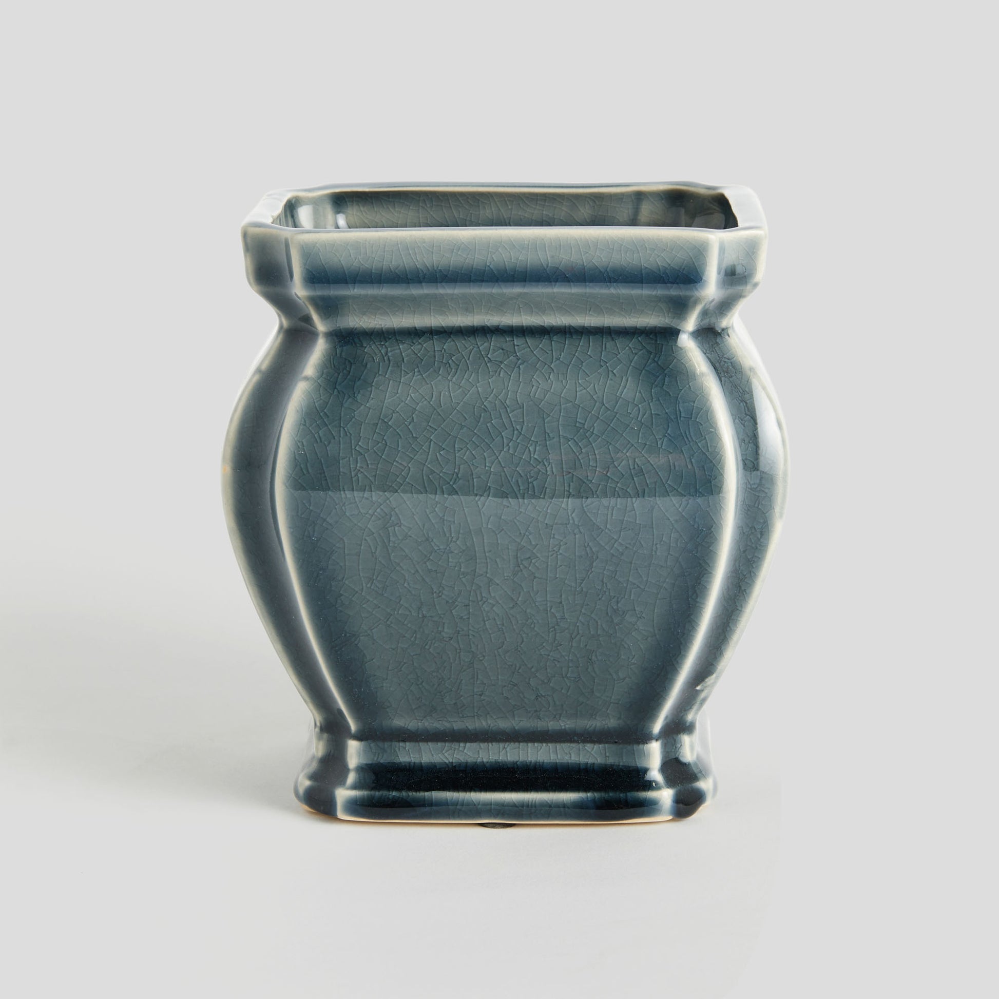 Large blue reactive glaze ceramic pot - stylish home accent (Image4).