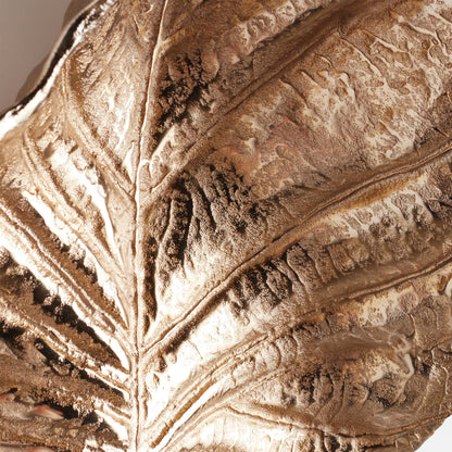Large champagne gold cast aluminum leaf wall art - stylish home accent (Image2).