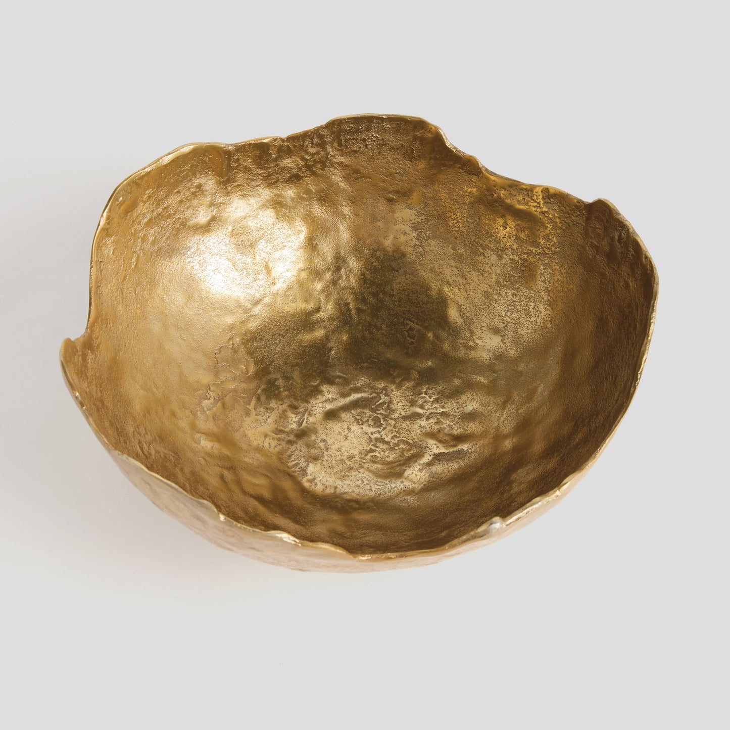 Large gold cast aluminum decorative bowl - stylish home accent (Image4).