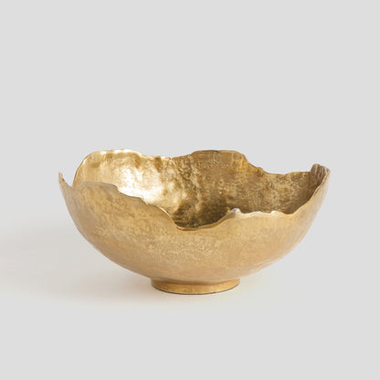 Large gold cast aluminum decorative bowl - stylish home accent (Image5).