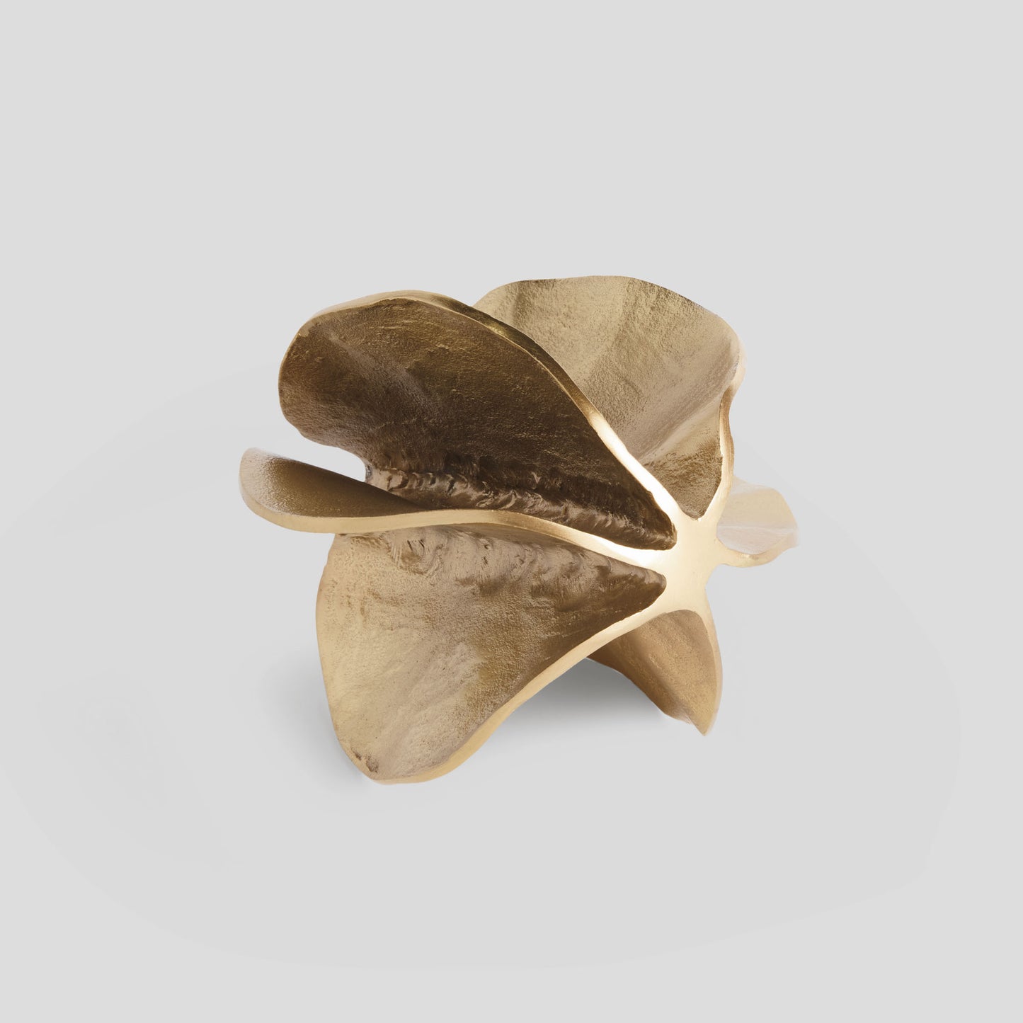 Large gold cast aluminum sculpture - stylish home accent (Image1).