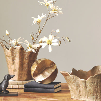 Large gold cast aluminum sculpture - stylish home accent (Image3).