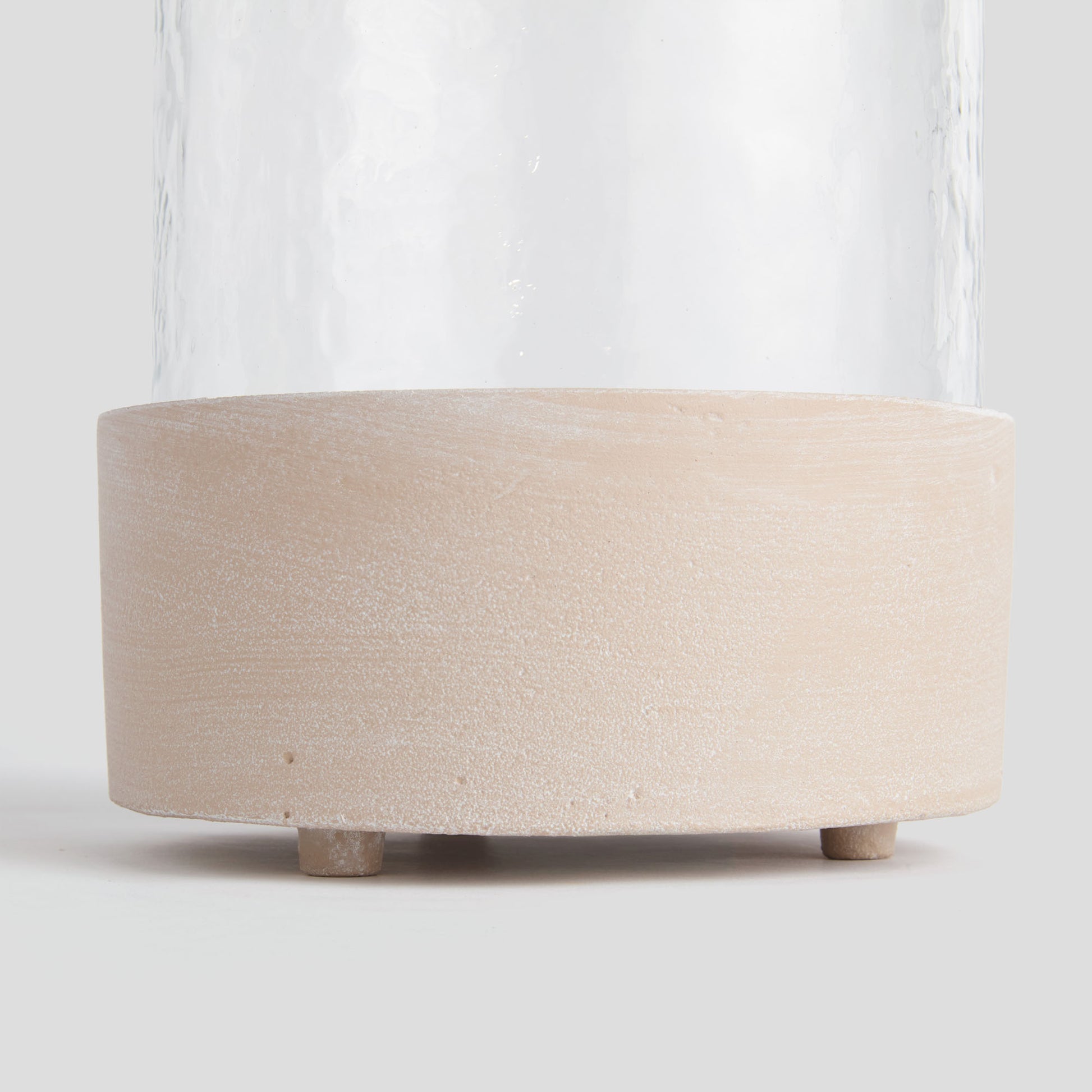 Large sandstone cylinder hurricane candleholder - stylish home accent (Image2).