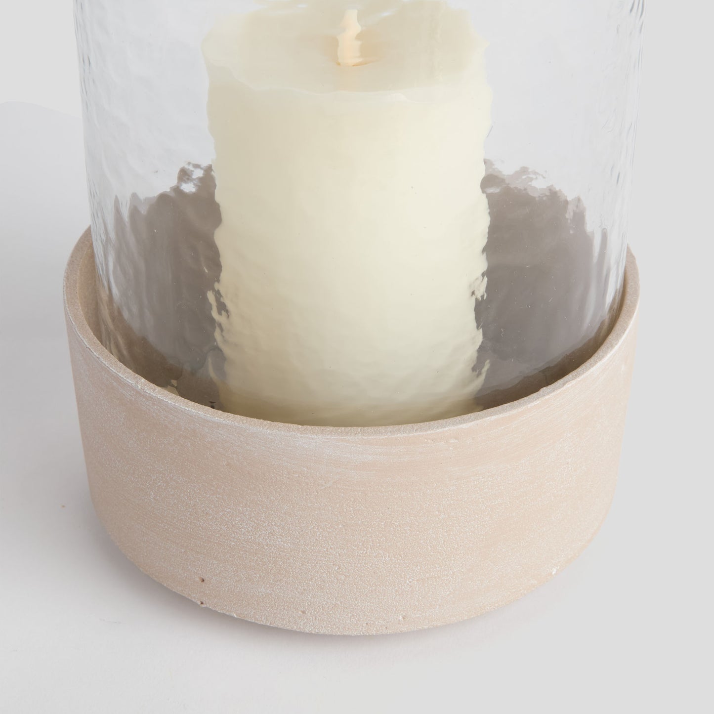Large sandstone cylinder hurricane candleholder - stylish home accent (Image3).