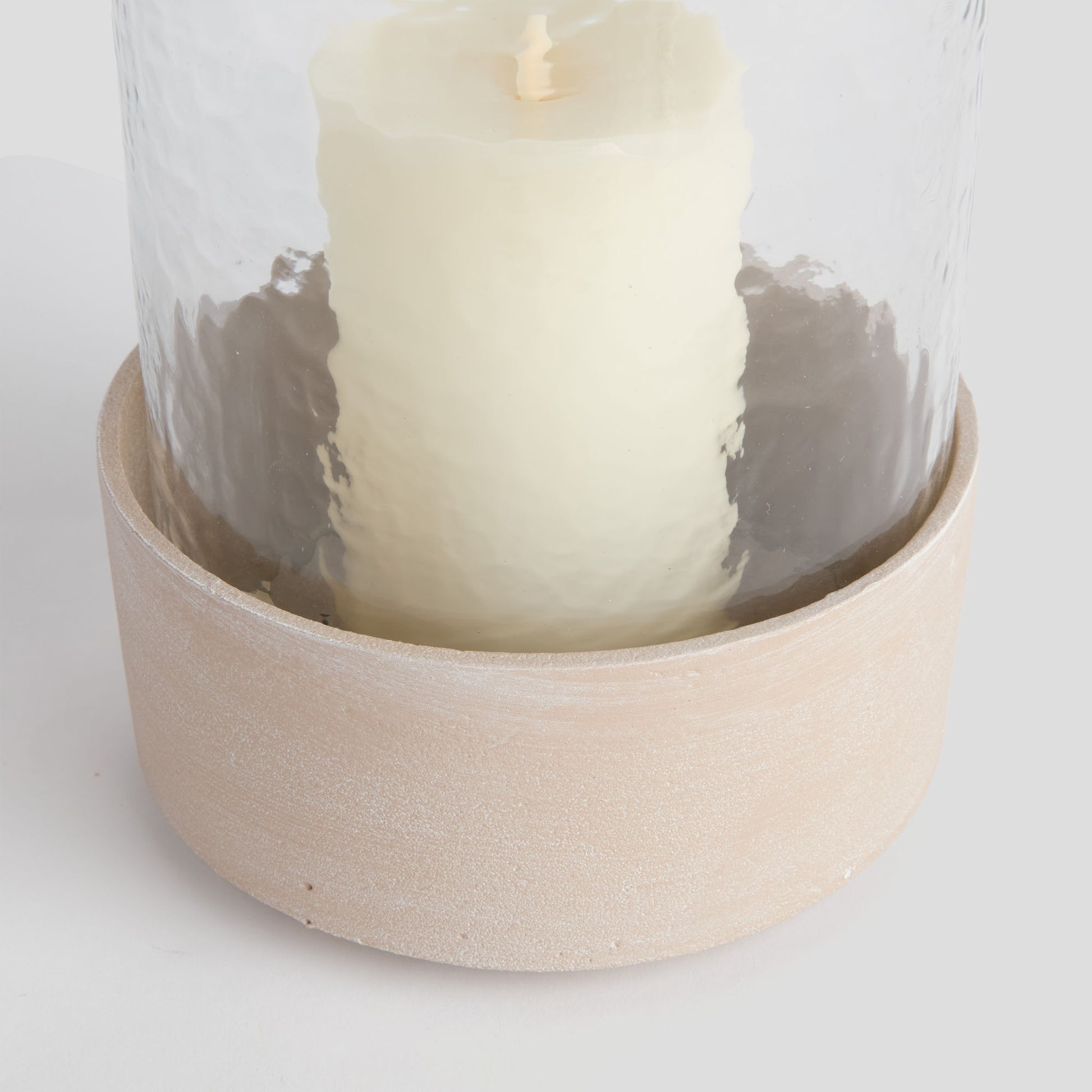 Large sandstone cylinder hurricane candleholder - stylish home accent (Image3).