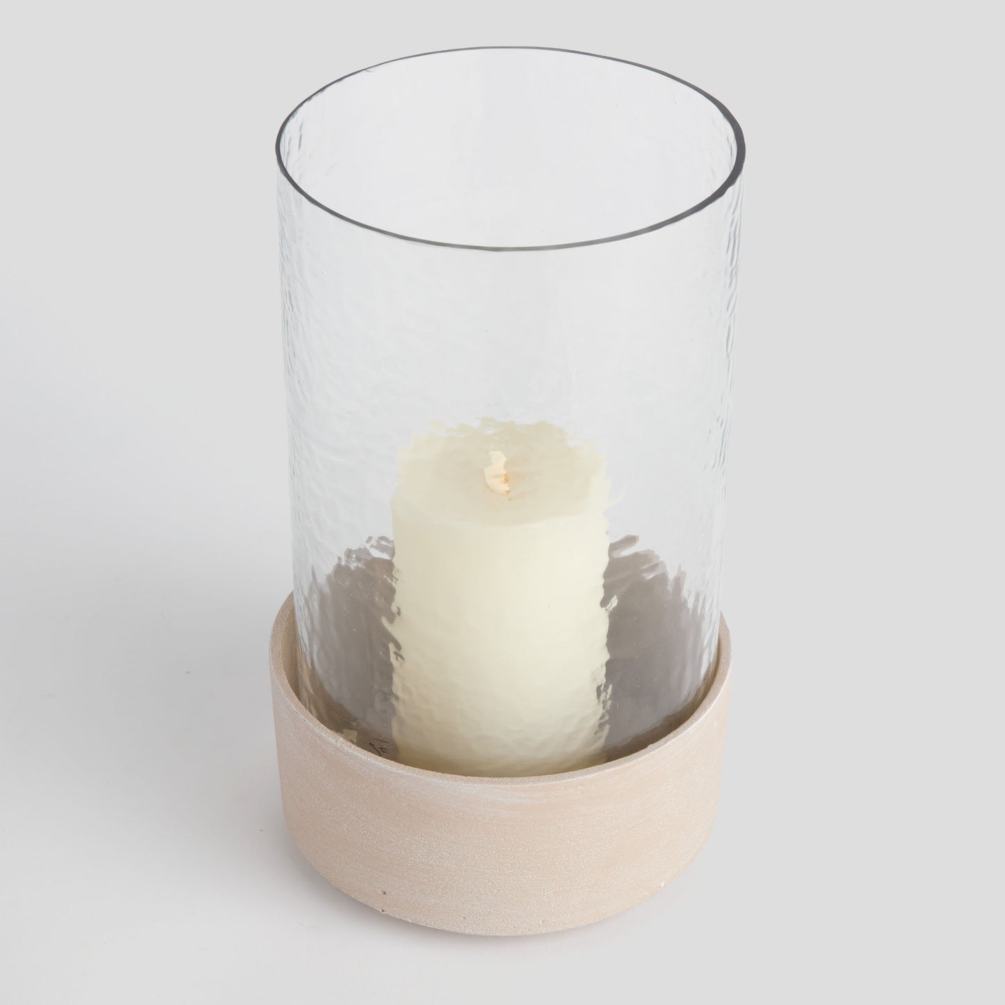 Large sandstone cylinder hurricane candleholder - stylish home accent (Image4).