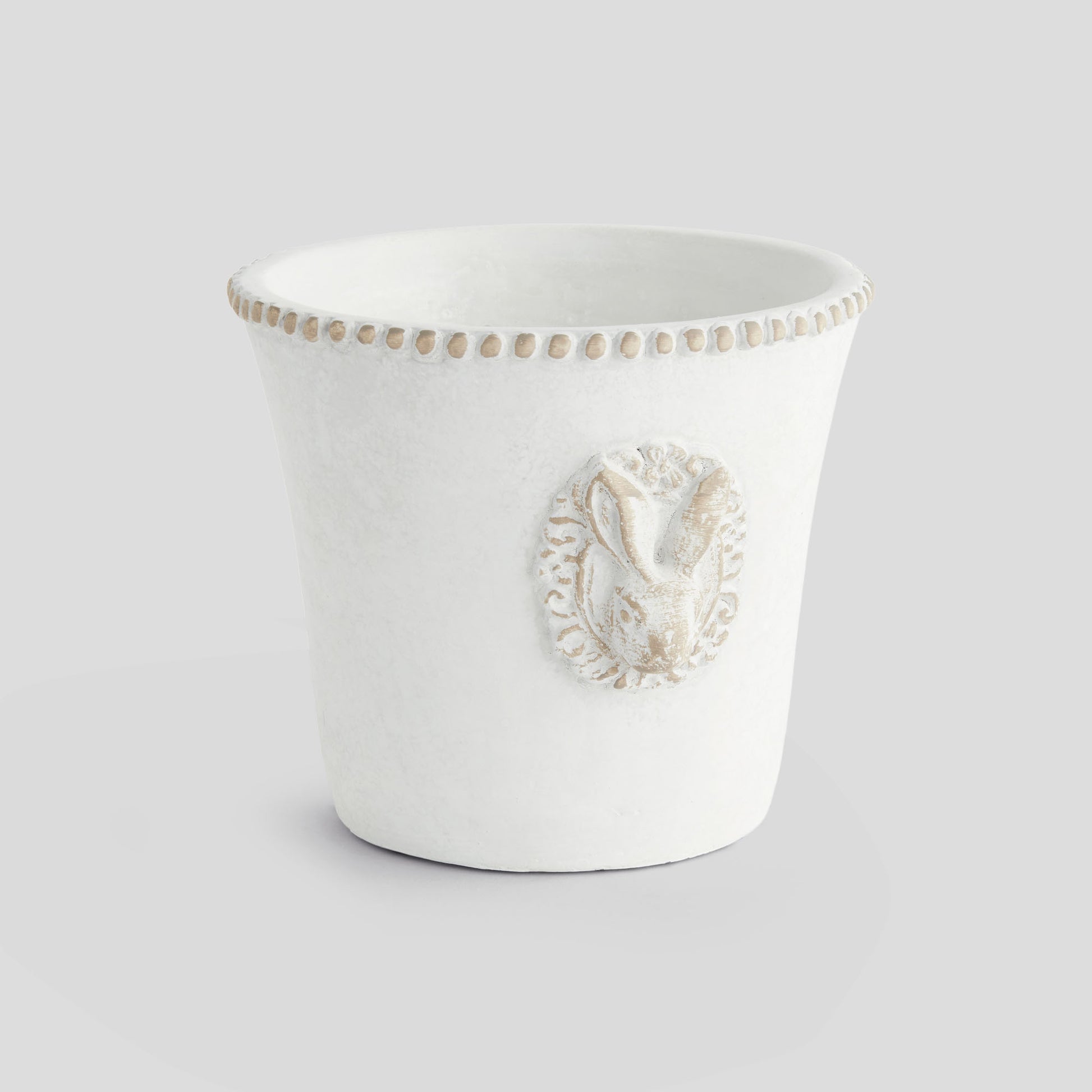 Large speckled concrete rabbit planter - stylish home accent (Image1).