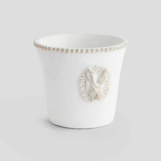 Large speckled concrete rabbit planter - stylish home accent (Image1).