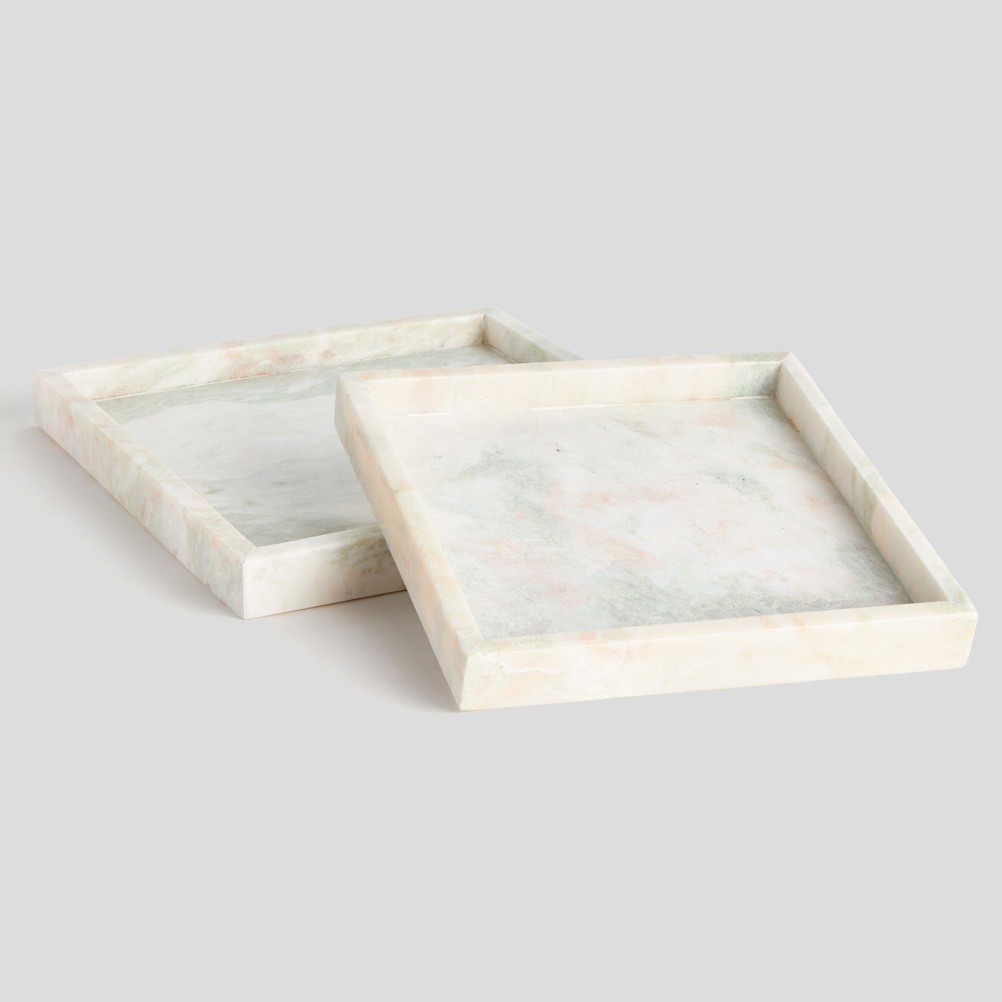 Large square green marble trays (set of 2) - stylish home accent (Image4).