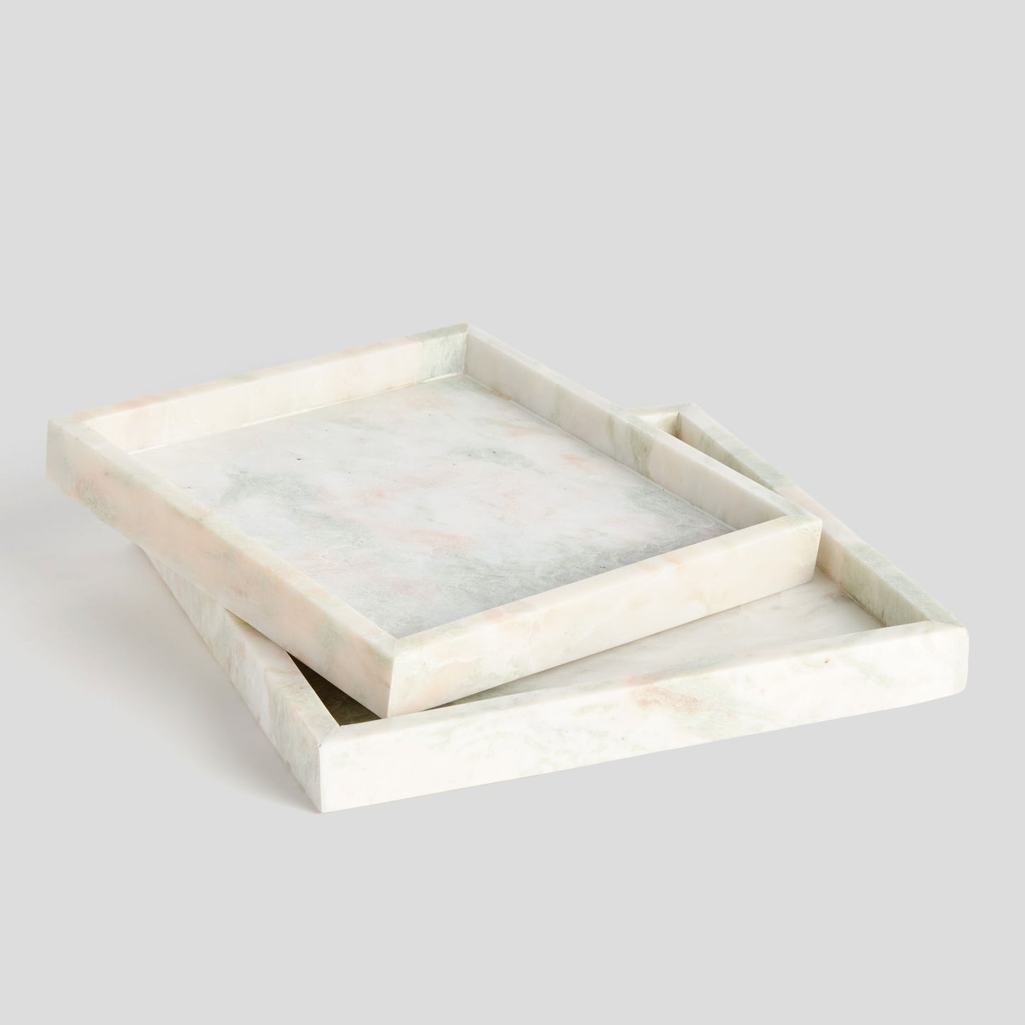 Large square green marble trays (set of 2) - stylish home accent (Image5).