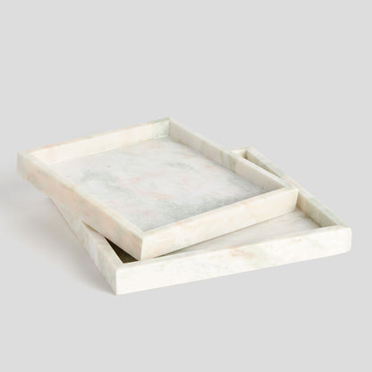 Large square green marble trays (set of 2) - stylish home accent (Image5).