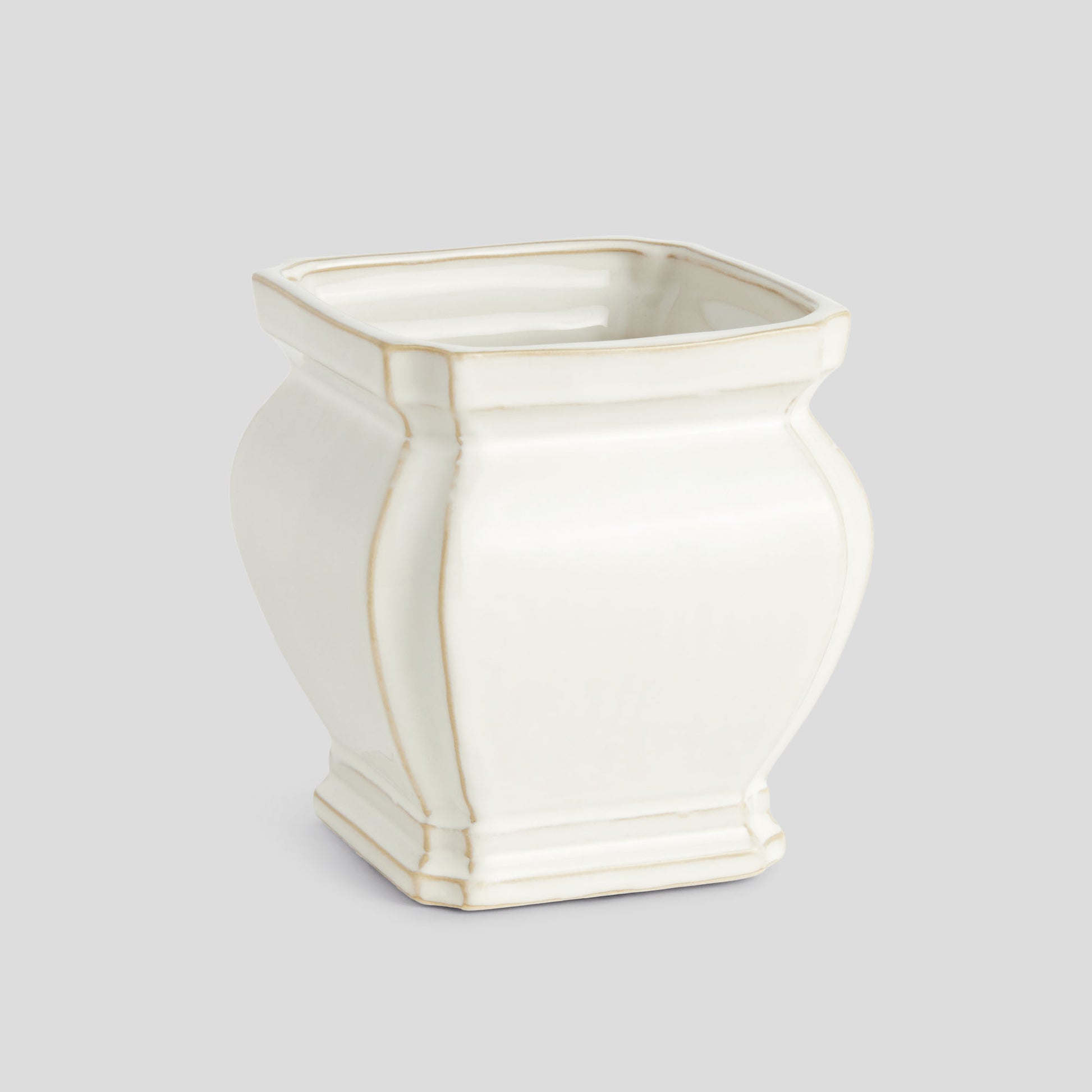 Large white glazed ceramic pot - stylish home accent (Image1).