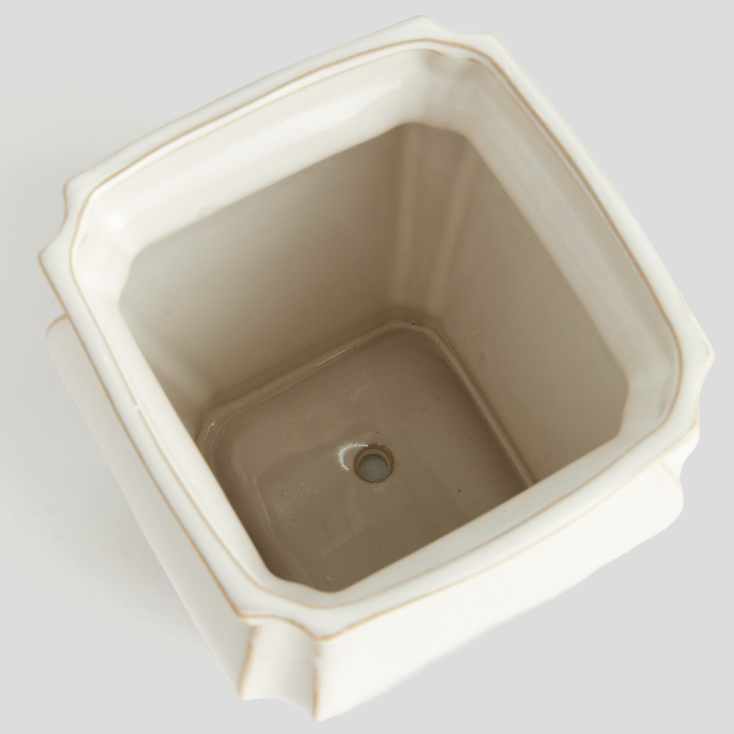 Large white glazed ceramic pot - stylish home accent (Image2).
