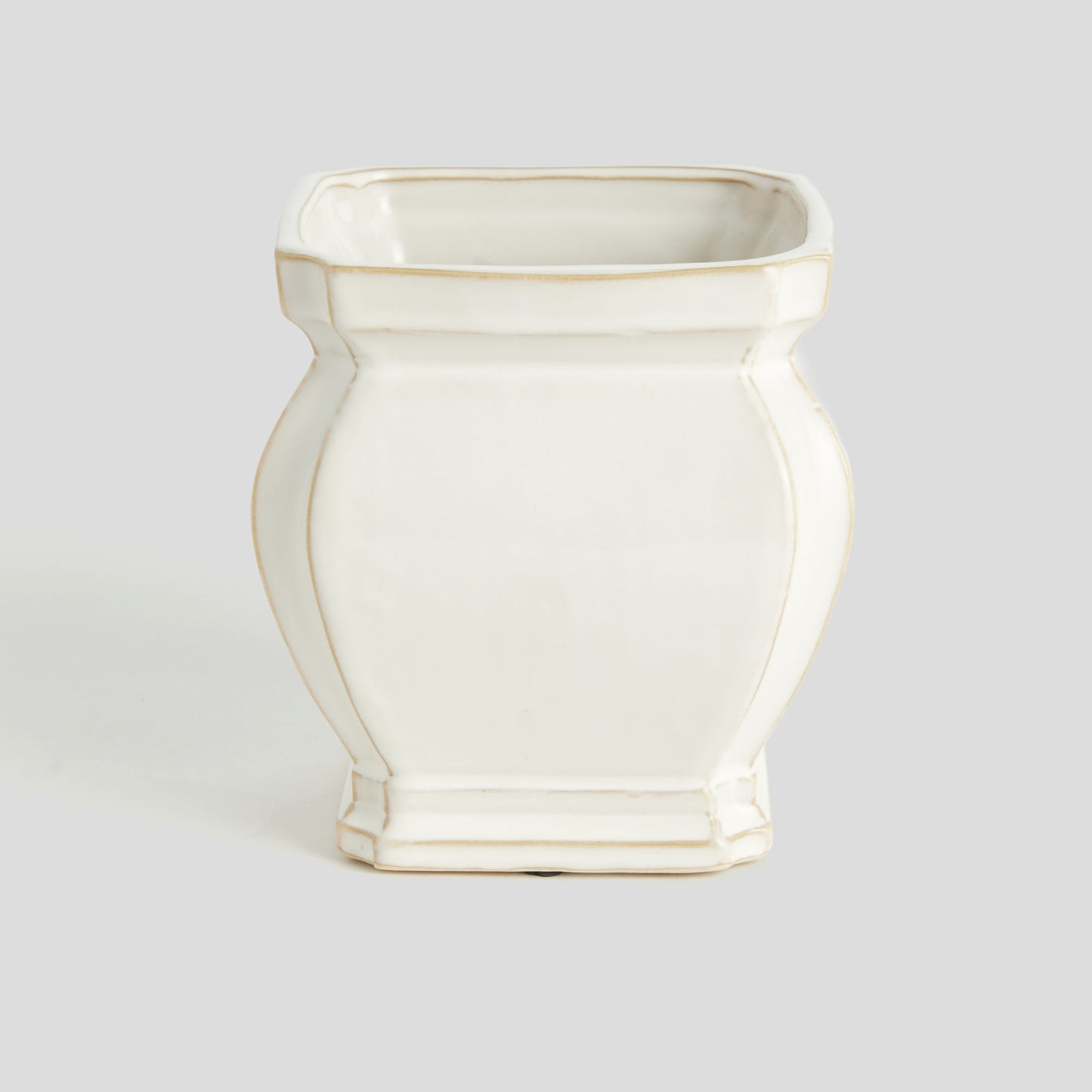 Large white glazed ceramic pot - stylish home accent (Image4).
