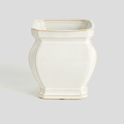 Large white glazed ceramic pot - stylish home accent (Image4).