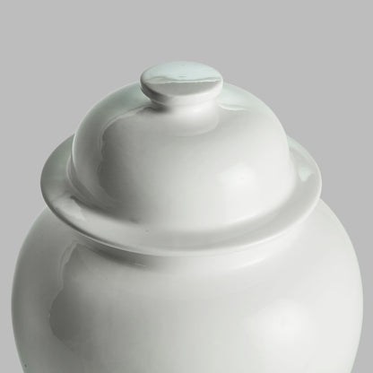 Large white lidded ginger jar - stylish home accent (Image3).