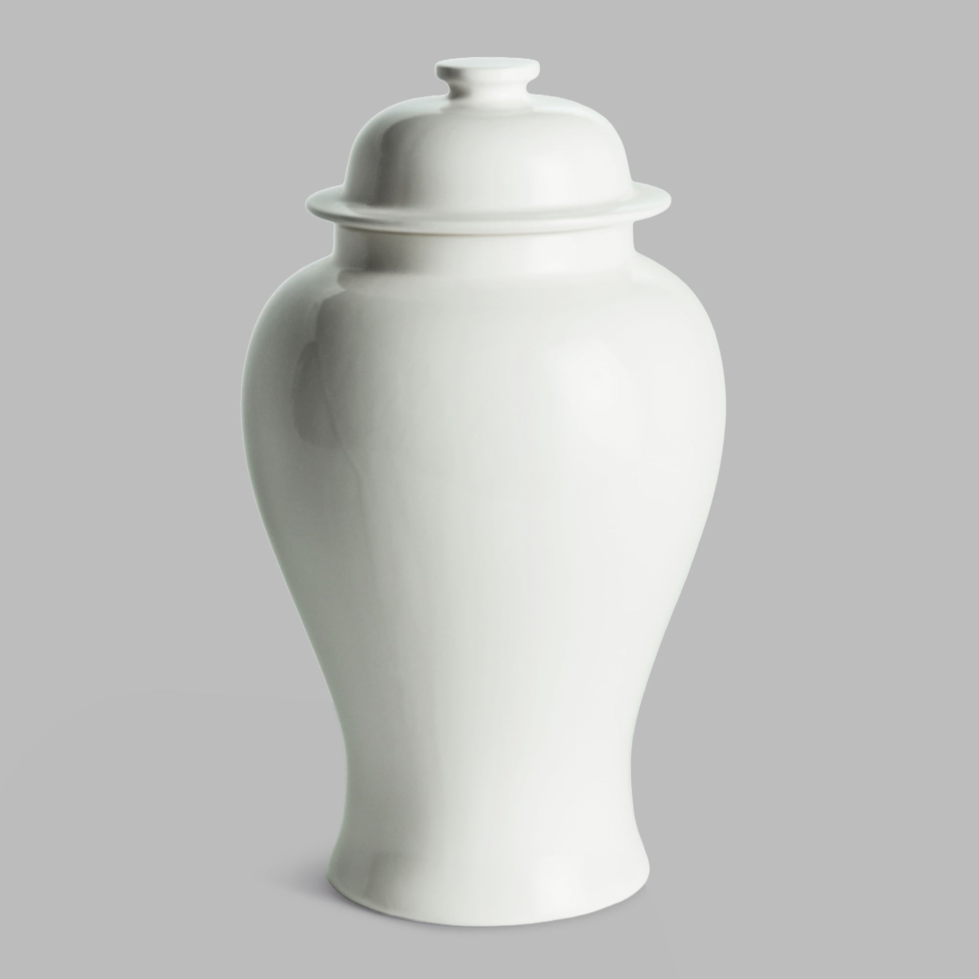 Large white lidded ginger jar - stylish home accent (Image4).