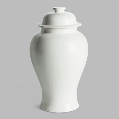 Large white lidded ginger jar - stylish home accent (Image4).