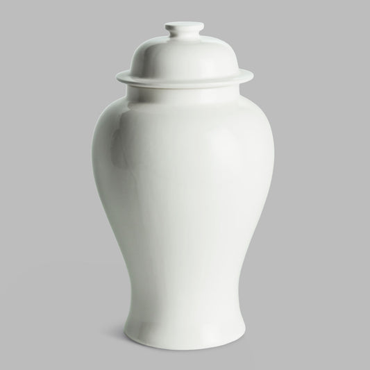 Large white lidded ginger jar - stylish home accent (Image4).