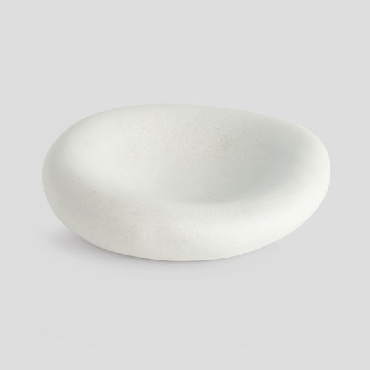 Large white stoneware tray - stylish home accent (Image1).