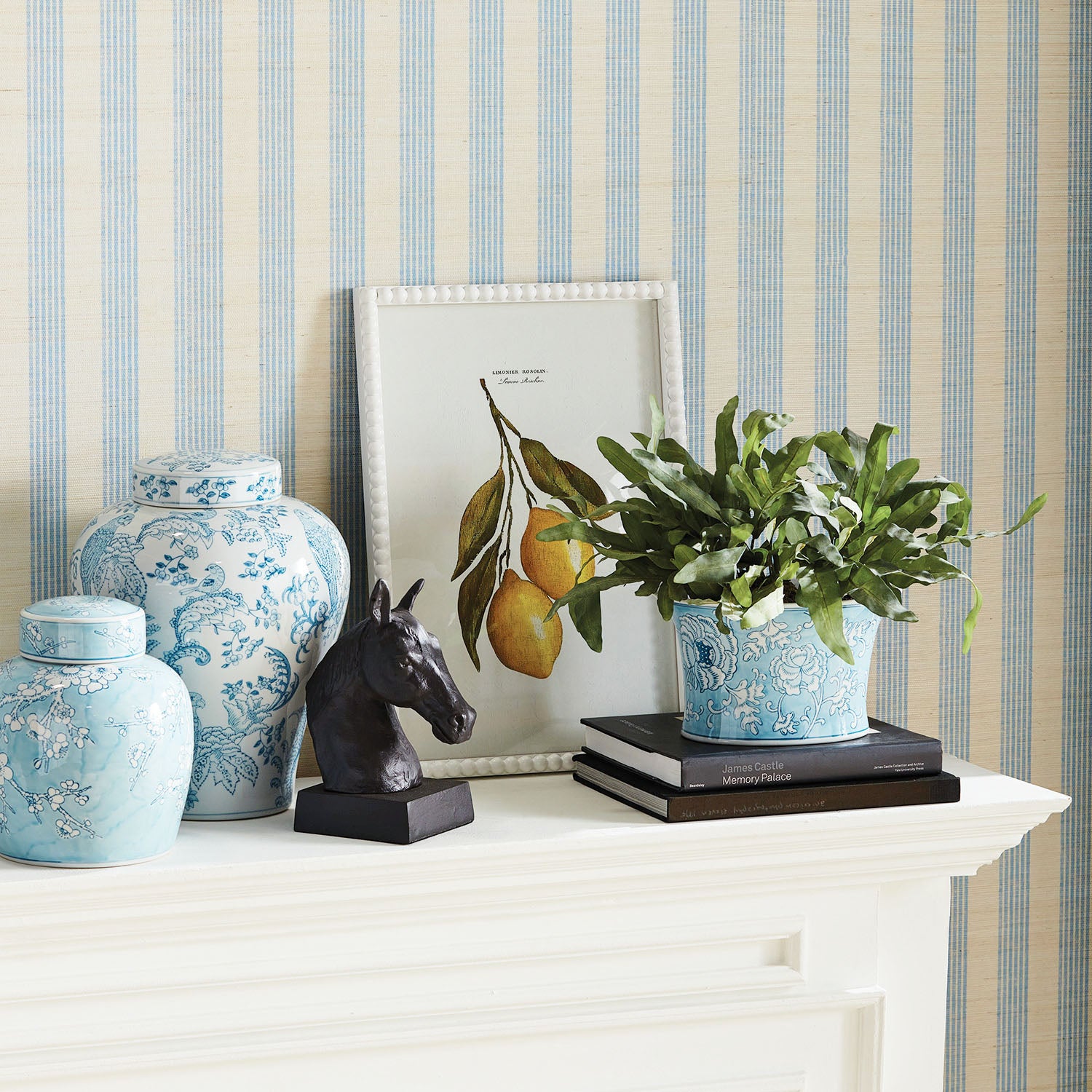 Lemon cuttings white wood framed wall art (set of 3) - stylish home accent (Image3).