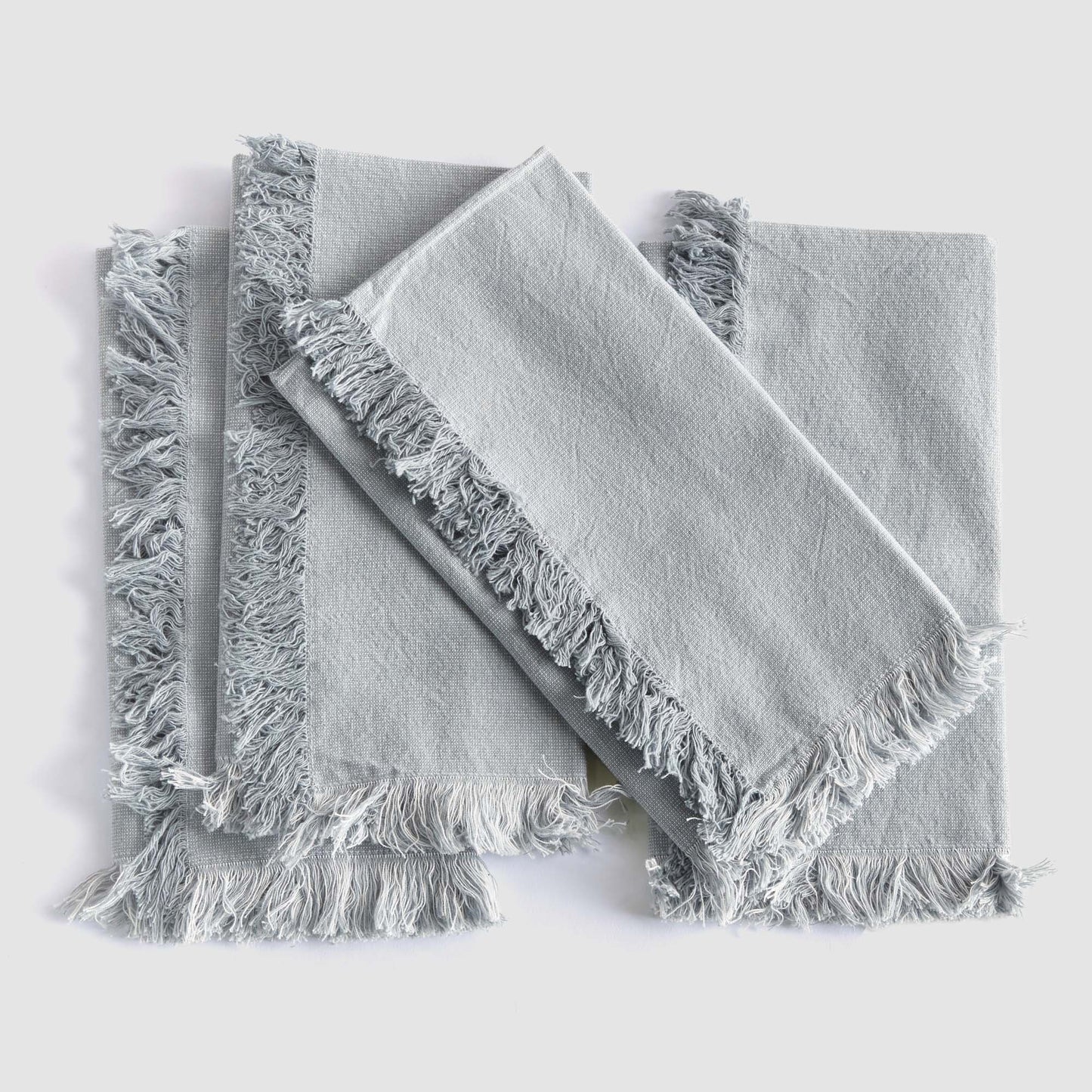 Light blue cotton dinner napkins (set of 4) - stylish home accent (Image4).