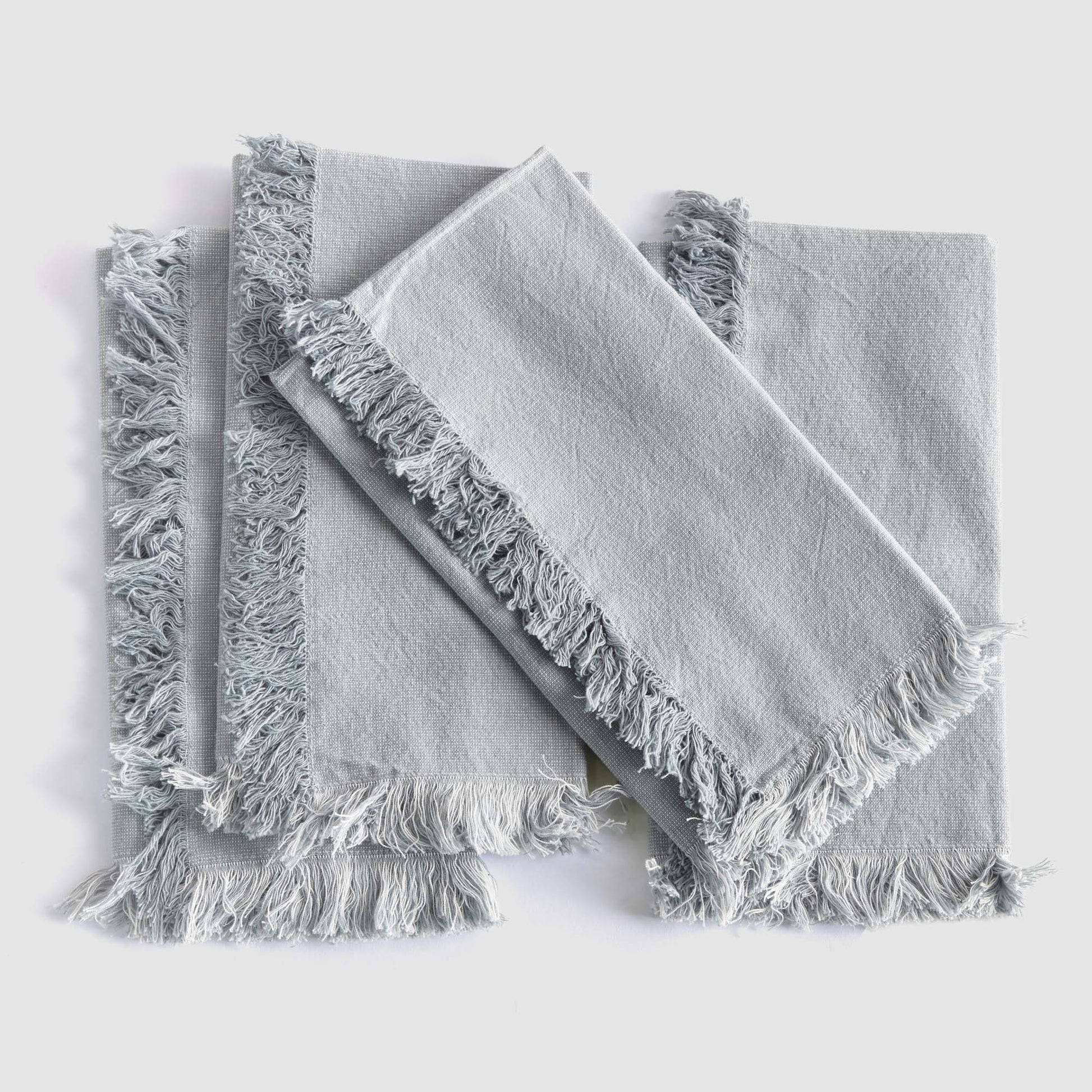 Light blue cotton dinner napkins (set of 4) - stylish home accent (Image4).