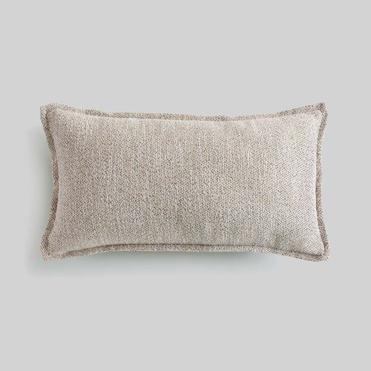 Light gray jacquard lumbar pillow - stylish home accent (Image1).