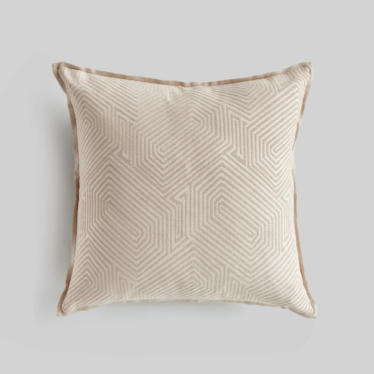 Light khaki geometric 20 inch pillow - stylish home accent (Image1).