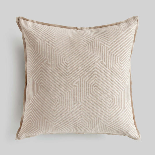 Light khaki geometric 24 inch pillow - stylish home accent (Image1).
